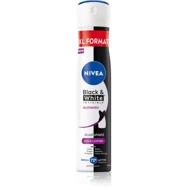 NIVEA Black & White Authentic antiperspirant ve spreji 72h 200 ml