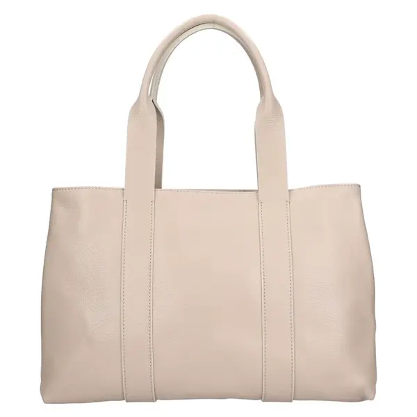 Dámska kožená kabelka Italia Marlen - béžovo-šedá