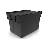2 x Přepravní nádoba s černým víkem ze 100% recyklovaného materiálu, 400x300x306 mm