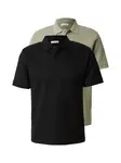 JACK & JONES Tričko 'JJEAUSTIN'  olivová / čierna