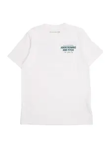 Abercrombie & Fitch Tričko 'CITY STACK'  smaragdová / biela