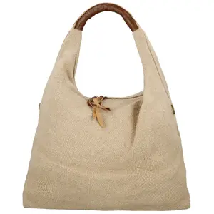 Trendy dámská textilní kabelka na rameno Alice, tmavě béžová