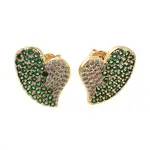 Brass Pave Cubic Zirconia Stud Earrings