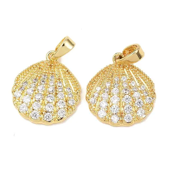 Brass Micro Pave Clear Cubic Zirconia Pendants