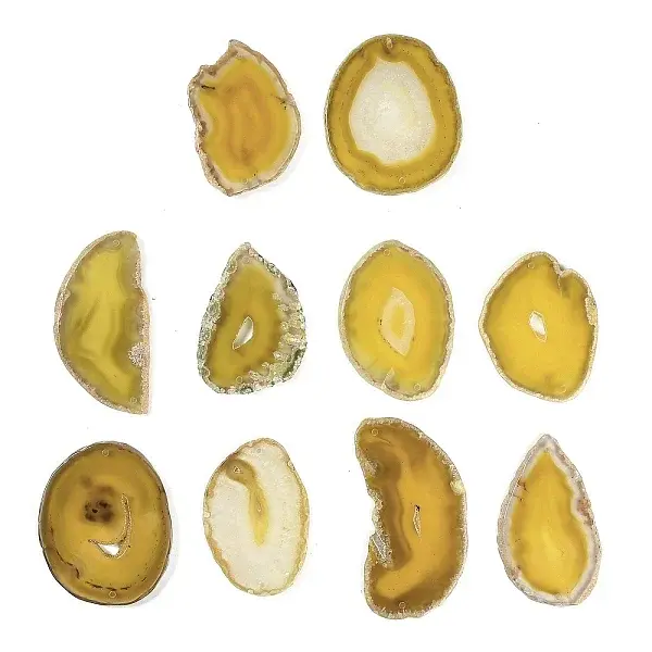 Natural Agate Nuggets Slice Links Connector Charms