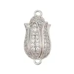 Brass Micro Pave Clear Cubic Zirconia Magnetic Clasps