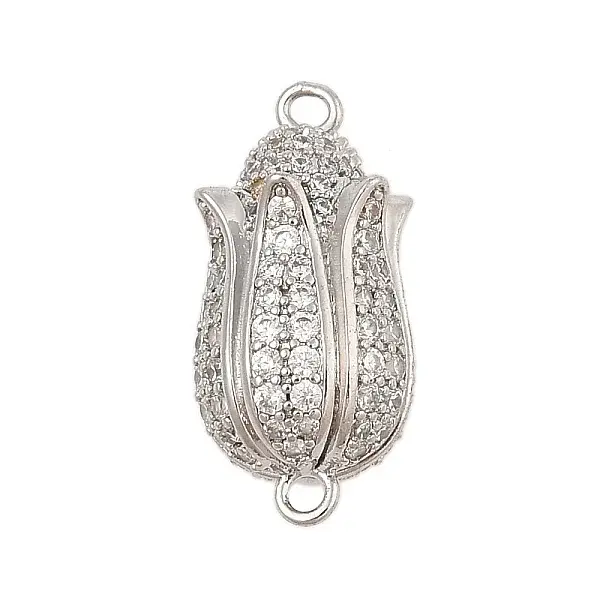 Brass Micro Pave Clear Cubic Zirconia Magnetic Clasps