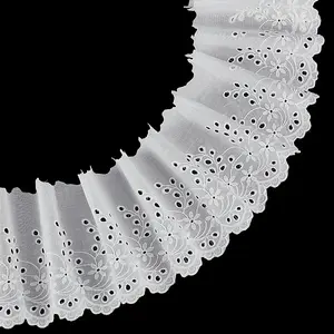 5 Yards Cotton Embroidery Flower Ribbons