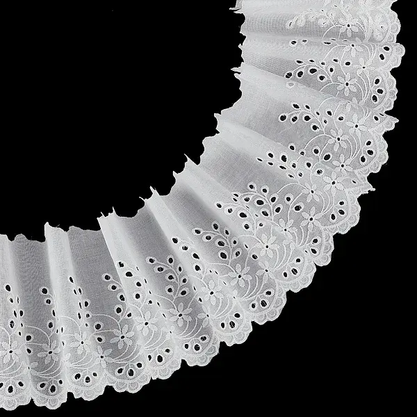 5 Yards Cotton Embroidery Flower Ribbons