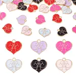 30Pcs 6 Colors Alloy Enamel Pendants
