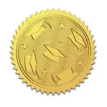 Plastic Self Adhesive Gold Foil Embossed Stickers