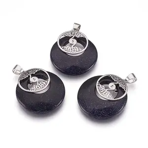 Synthetic Blue Goldstone Pendants