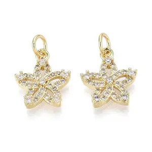 Brass Micro Pave Cubic Zirconia Pendants