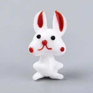 Handmade Lampwork Rabbit Figurine Display Decorations
