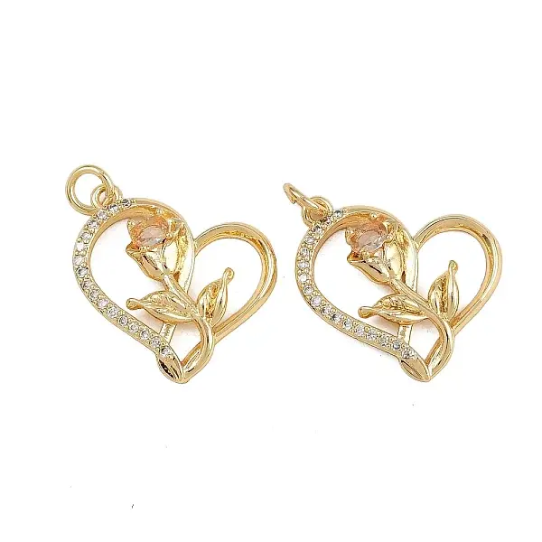 Brass Micro Pave Cubic Zirconia Pendants