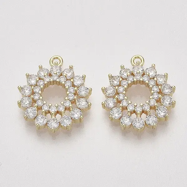 Brass Micro Pave Cubic Zirconia Pendants