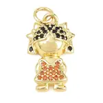 Brass Micro Pave Cubic Zirconia Pendants