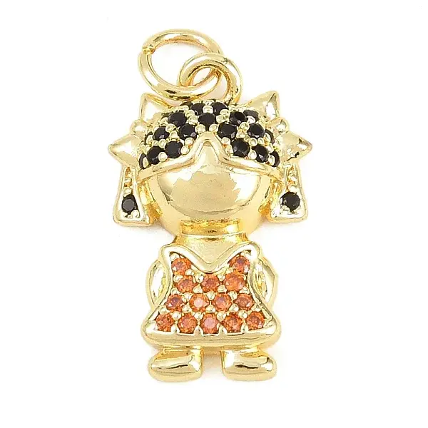 Brass Micro Pave Cubic Zirconia Pendants