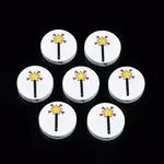 Halloween Printed Natural Wood Beads