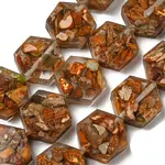 Dyed Natural Imperial Jasper with Resin Beads Strands