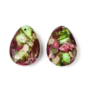 Dyed Natural Imperial Jasper Pendants