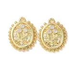 Brass Micro Pave Cubic Zirconia Pendants