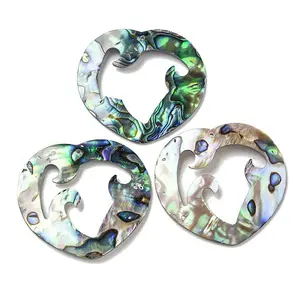 Natural Paua Shell Pendants Geometric Charms