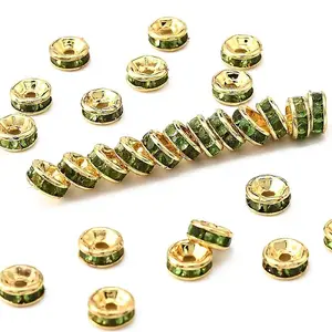 Brass Grade A Rhinestone Spacer Beads