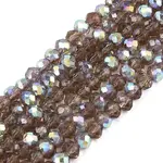 AB Color Plated Transparent Glass Rondelle Beads Strands