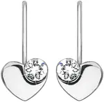 Evolution Group - Pavona Stříbrné srdíčkové náušnice s krystaly Swarovski 31299.1 bílé