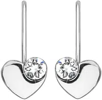 Evolution Group - Pavona Stříbrné srdíčkové náušnice s krystaly Swarovski 31299.1 bílé