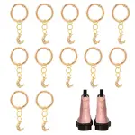 Alloy Cubic Zirconia Crescent Moon Shoe Charms