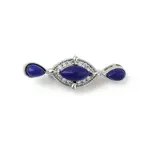 Brass Micro Pave Cubic Zirconia & Optimized Lapis Box Clasps