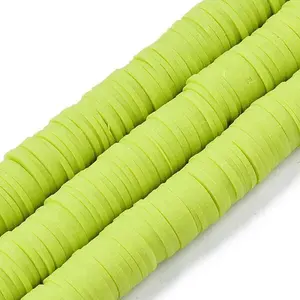 Flat Round Handmade Polymer Clay Beads