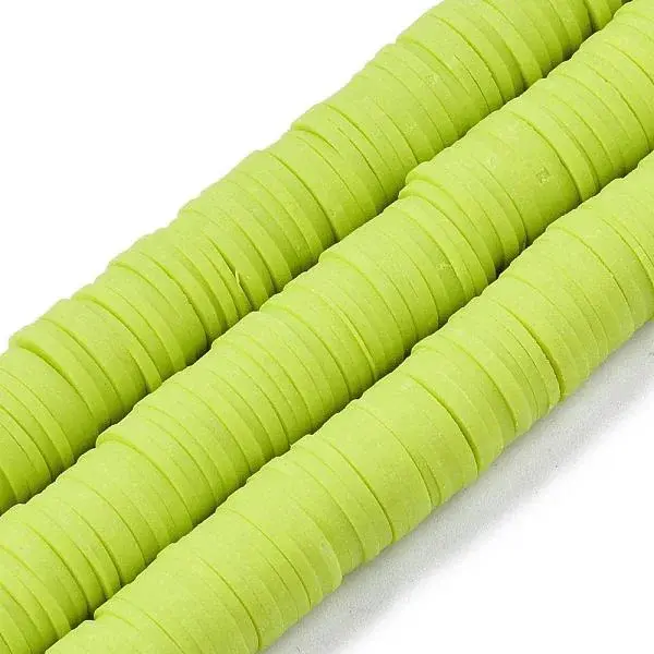 Flat Round Handmade Polymer Clay Beads