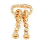 925 Sterling Silver Micro Pave Clear Cubic Zirconia Fold Over Clasps