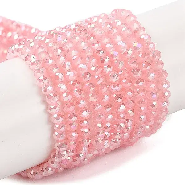 Baking Electroplate Glass Beads Strands