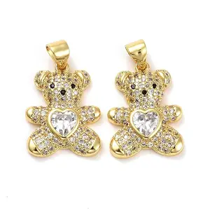 Brass Micro Pave Cubic Zirconia Pendants