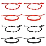 8Pcs 4 Style Nylon Braided Cord Bracelets Set