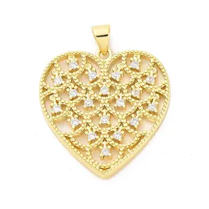 Brass Micro Pave Cubic Zirconia Pendants