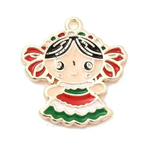 Brass Colorful Enamel Pendants