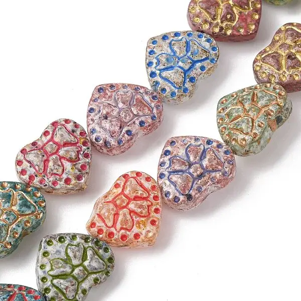 Painted Glass Beads Strands