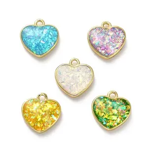 Brass Pendants with Synthetic Opal