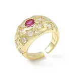 Cubic Zirconia Dome Open Cuff Ring