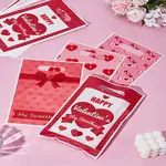 50Pcs 4 Styles Valentine's Day Heart Plastic Packaging Bags with Die Hole Handle