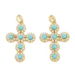 Brass Micro Pave Clear Cubic Zirconia Pendants