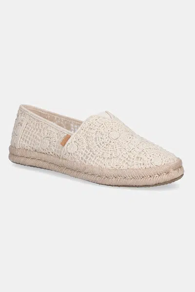 Espadrilky Toms CROCHET LACE béžová barva, 10021941