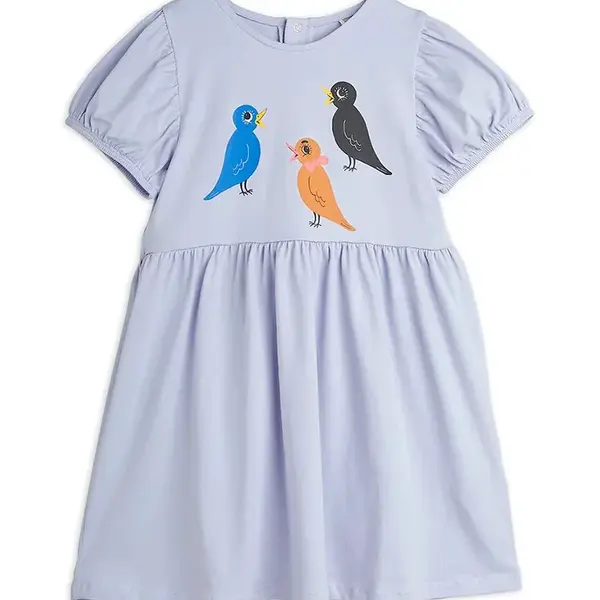 Dívčí šaty Mini Rodini Birds fialová barva, mini, 2565010545