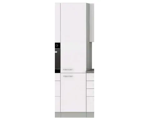 Vysoká kuchynská skriňa Bianka 40DK, 40 cm, biely lesk%