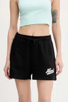 Kraťasy Karl Kani dámské, černá barva, s potiskem, high waist, PD00005436